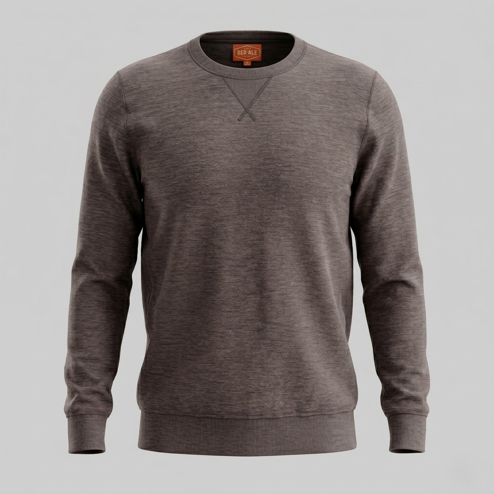 Red Ale Mens XL‎ Brown Sweater Pullover Crew Neck 100% Cotton Long Sleeve